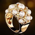 Pearl & Zirconia Gold Ring