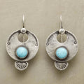 Blue Silver Shell Earrings