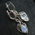 White Opal Dangling Earrings