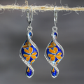 Handpainted Earrings in Silver