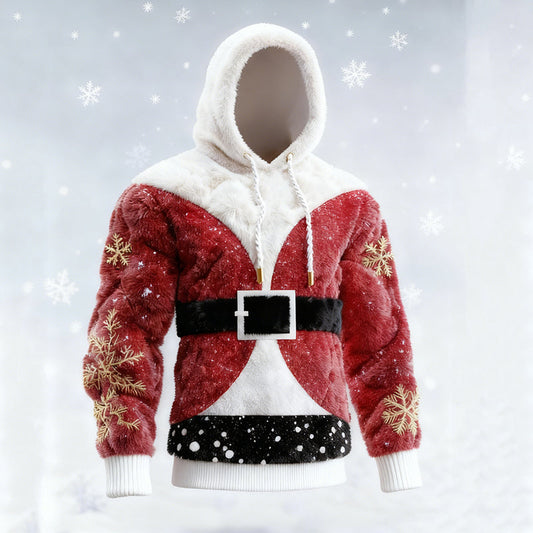Comstylish Men's Color Blocked Santa Claus Cosplay Ugly Sweater