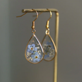 Blue Flower Crystal Drop Earrings