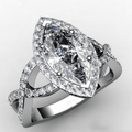 Pointed Crystal Silver Ring