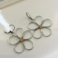Silver Hollow Flower Earrings