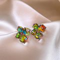 Multicoloured Zirconium Earrings in Gold