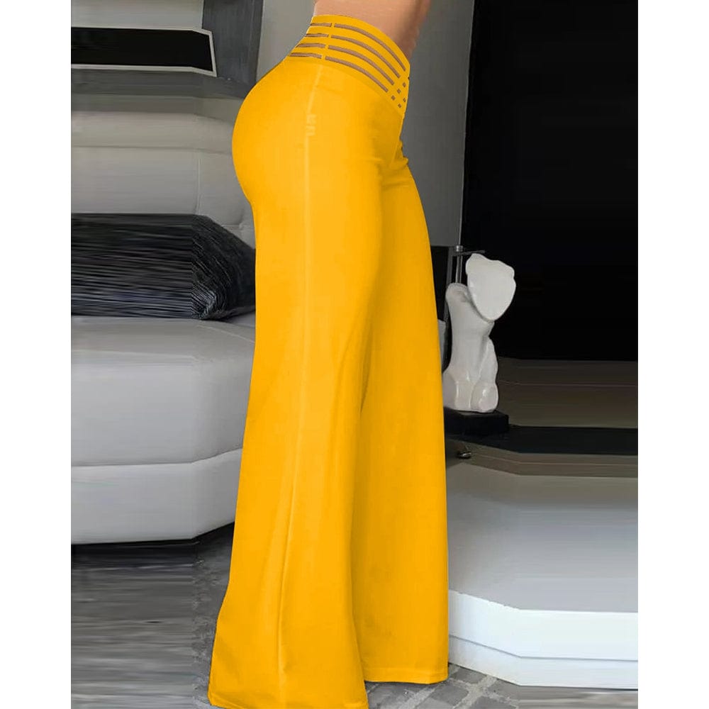 LM | Elastane flare pant with crossed waistband