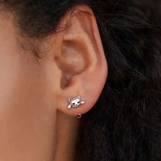 1+1 Offer: Silver Cat Earrings + Silver Cat Ring