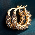 Bright Golden Spine Hoop Earrings