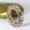 Inlaid Blue Glass Gold Ring
