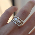 Gold & Zirconia Ring Set