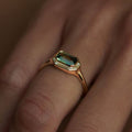 Green Zirconia Fine Gold Ring