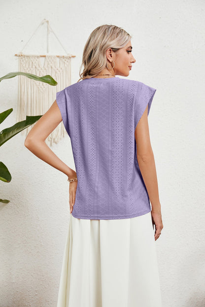 LM | Gilet d'été T-shirt à manches courtes creuses