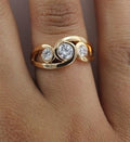 Inlaid Zirconia Spiral Gold Ring