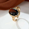 Dark Stone Golden Ring