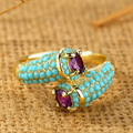 Inlaid Turquoise Stone Gold Ring