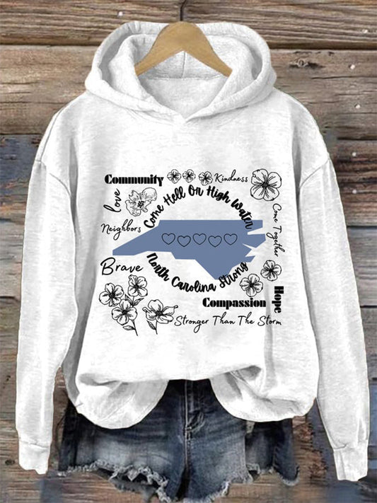 Comstylish Women's North Carolina Strong Print Casual Sweatshirt