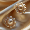 Rounded Blossom Pearl Earrings