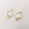 Gold Round Plate Earrings