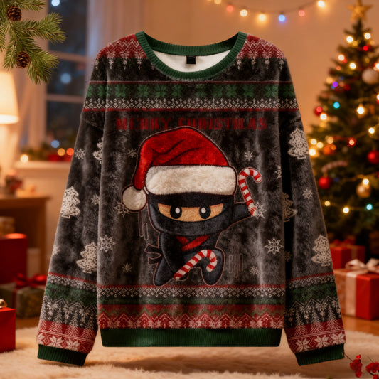 Comstylish Ninja Kawai Japanese Christmas Ugly Sweater