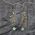 Dangling Green Stone Earrings