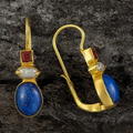 Golden Blue Stone Earrings