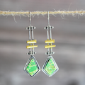 Green Stone Earrings in Silver
