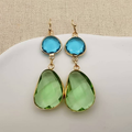Blue & Green Crystal Earrings