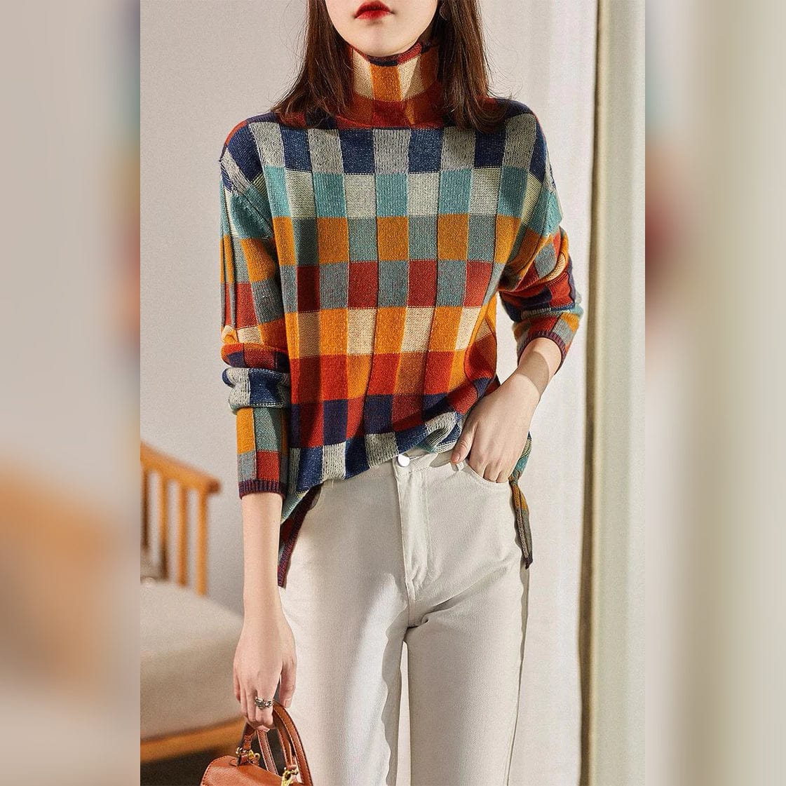 LM | Elegant plaid sweater