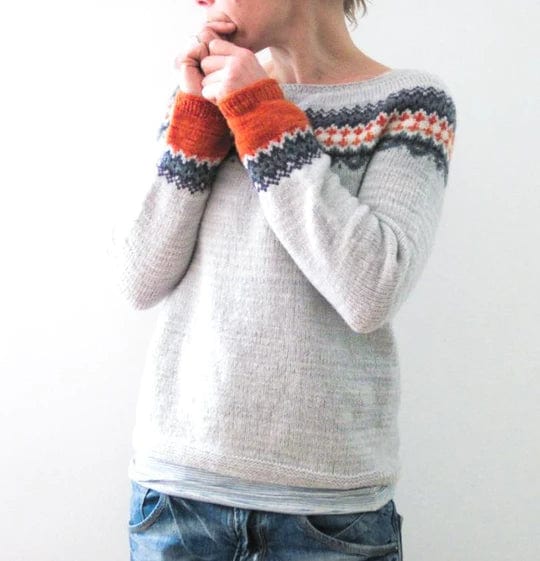 LM | Gray boho-style sweater