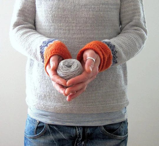 LM | Gray boho-style sweater