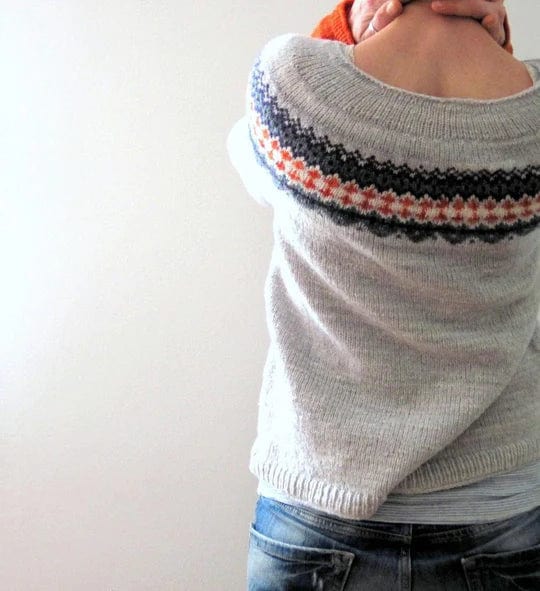 LM | Gray boho-style sweater