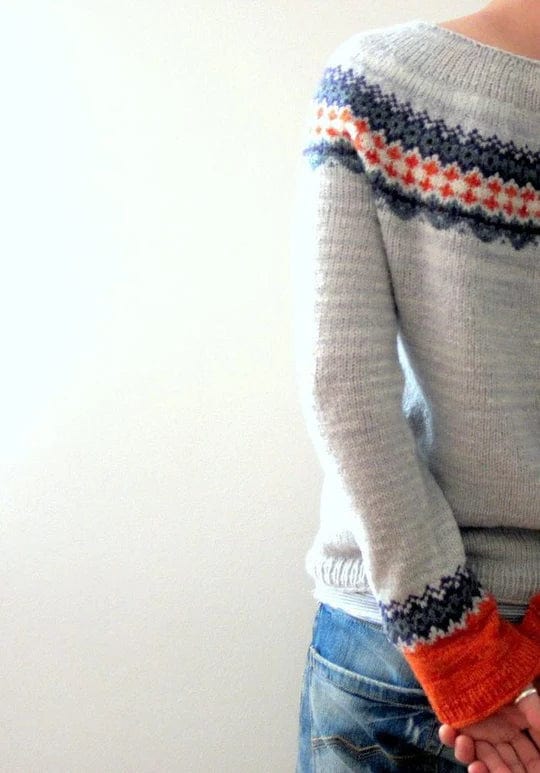 LM | Gray boho-style sweater