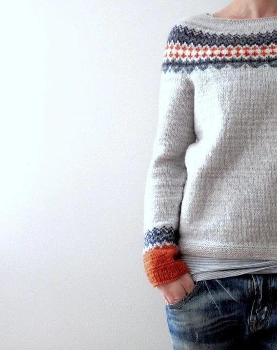 LM | Gray boho-style sweater
