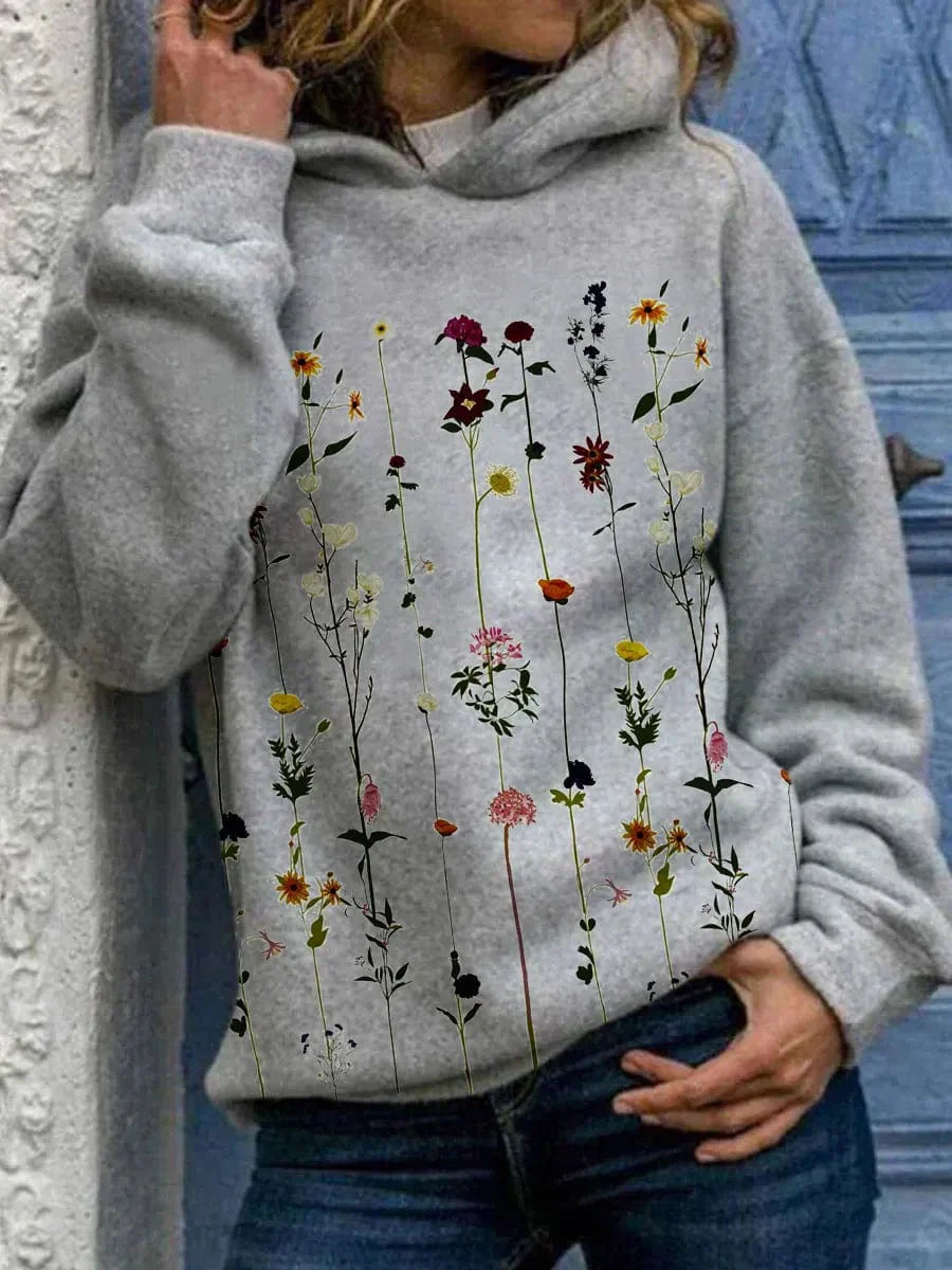 LM | Hoodie with floral print