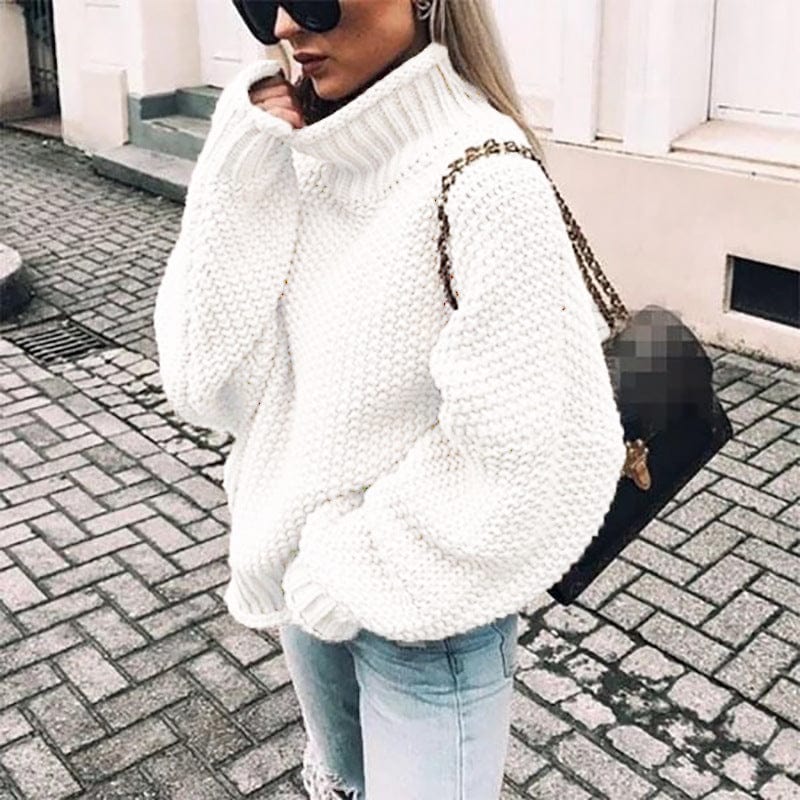 LM | Sweater with half-high collar