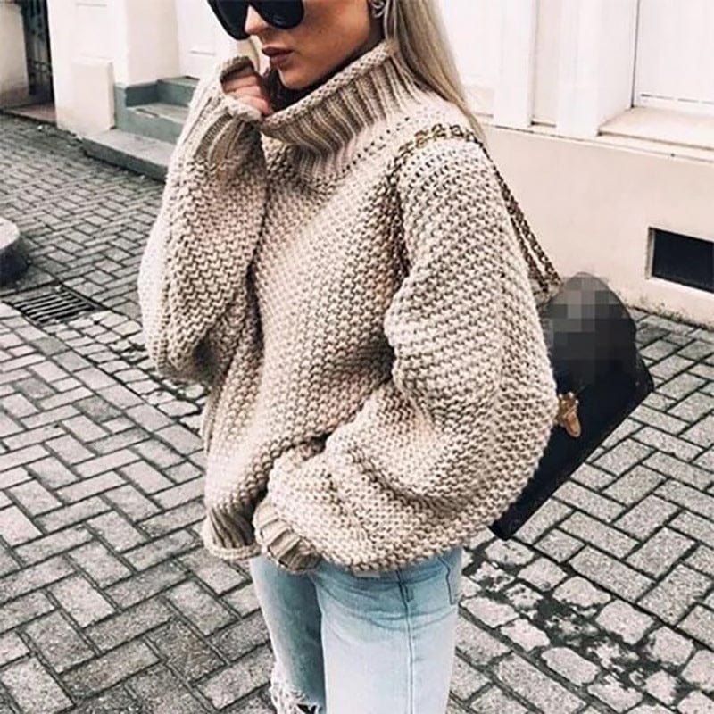 LM | Sweater with half-high collar