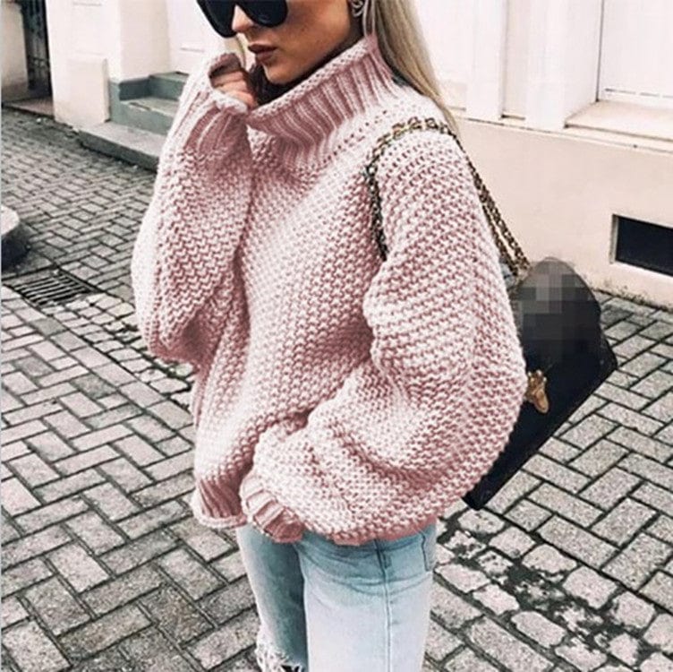 LM | Sweater with half-high collar
