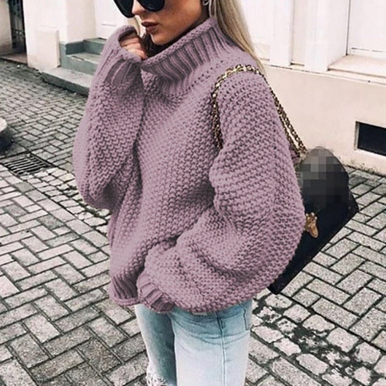 LM | Sweater with half-high collar