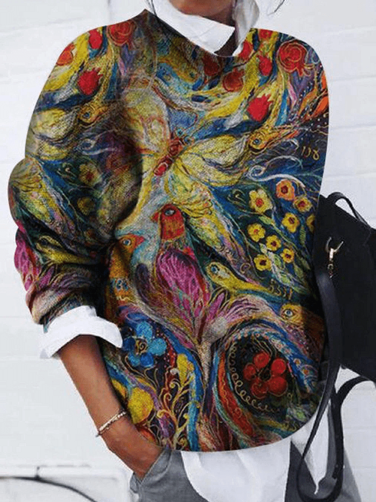 LM | Flowers and peacocks sweater