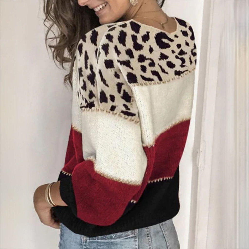 LM | Elegant sweater with leopard print