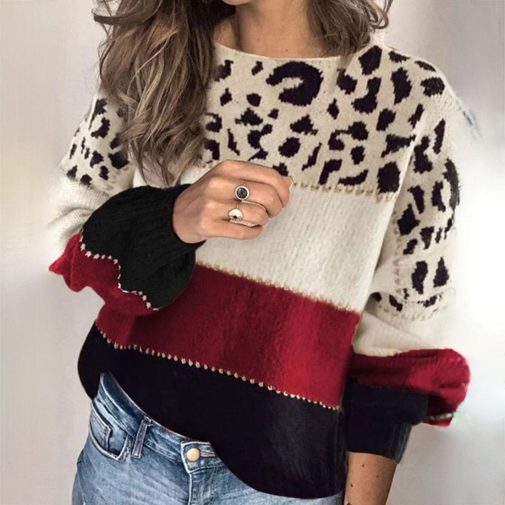 LM | Elegant sweater with leopard print