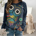 LM | Sweater with artistic owl print