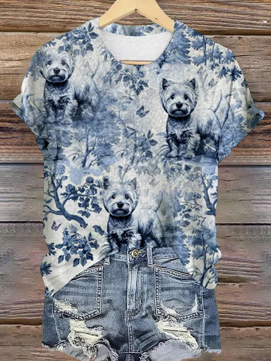 Comstylish Women's Animals Dog Printed T-shirts