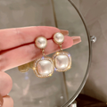 Bright Pearl Square Earrings