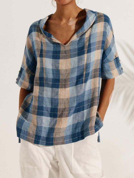 Women's Retro Plaid Casual Top