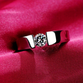 Silver Bright Glass Ring