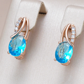 Blue Rounded Glass Earrings