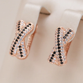 Black Zirconia Cross Earrings