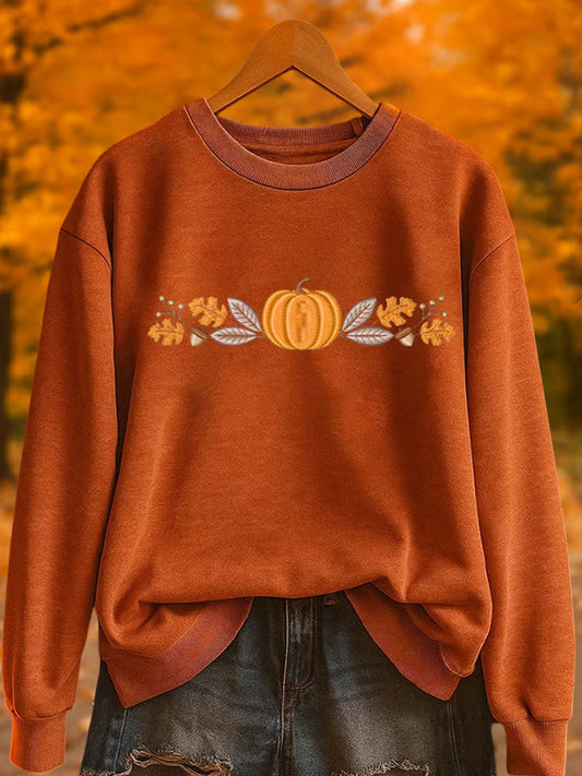 Women's Pumpkin Season Printed Sweatshirt artswardrobe