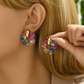 Multicolour Round Earrings